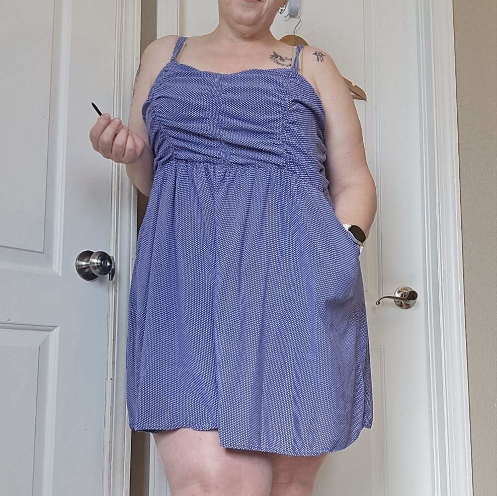Sundress - Denim Blue Microdot Rayon - Torrid brand - Size 4